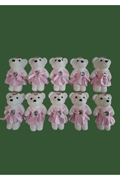 Meltem Çiçek Dekor Mini Ayıcık 11cm X 6cm Açık Pembe Renk