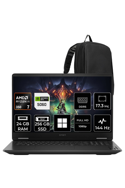 HP Omen 17 Ryzen AI 7 350 RTX 5060 8GB 24GB RAM 256GB SSD 17.3" FHD (1920x108...