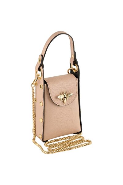 AZZURA Geantă crossbody Charisma, piele roz prăfuit 8211