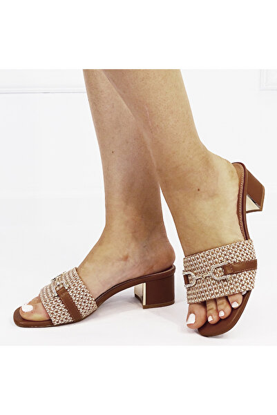 SOFILINE Brown mules with woven pattern and pebbles 3882 M12