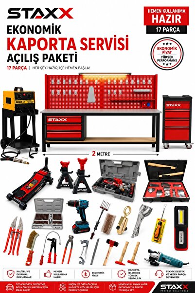STAXX POWER Pro Garage Kaporta Servis Açılış Paketi | Tam Donanımlı Oto Servi...