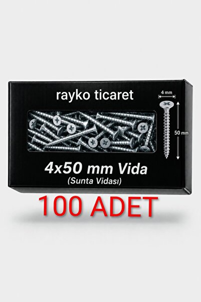 100 adet 4x50 mm Sunta Vidası Yıldız Başlı Lüks Vida