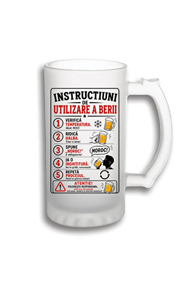 peGiftuiala Halbă Bere Personalizată 500 ml – Instrucțiuni de Utilizare a Berii
