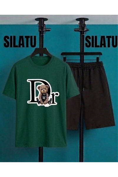 SILATU Unisex Doctor Bear Printed Shorts and T-Shirt Set