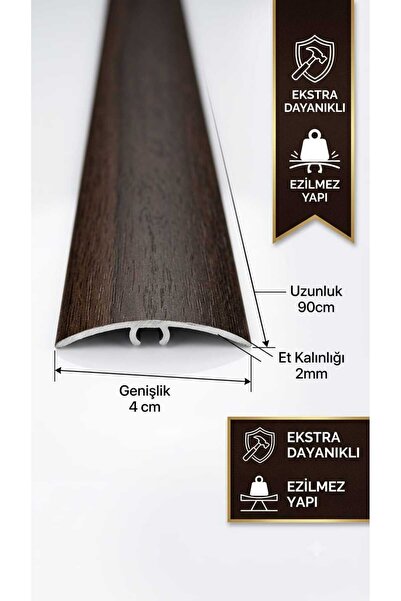 Zirve Alüminyum Geniş Ekstra Kalın Ceviz Renkli PVC Kaplamalı Kapı Eşik Profi...