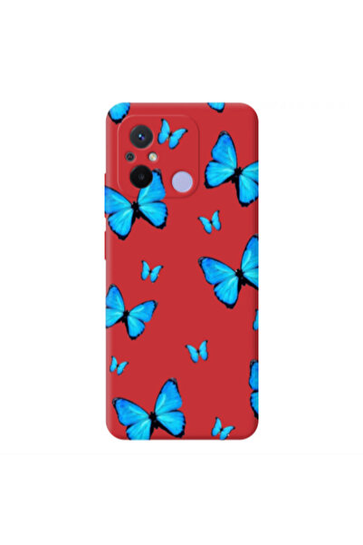 Other Xiaomi Redmi 12C Mix Butterfly Red Colored Silicone TPU Θήκη