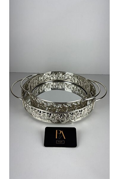 Palpe Set of 2 Mirrored Trays Girl's Wish Engagement Promise Presentation Tra...