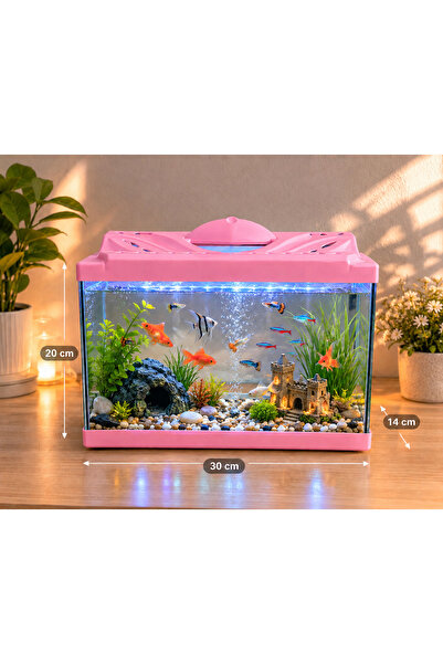 PKR Akvaryum 30 cm 7 litre pembe