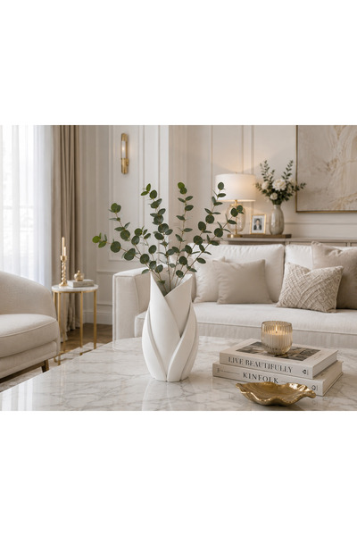 MİR STORE Dekoratif Modern Burgu Vazo | Minimalist Salon, Masa ve Ev Dekoru