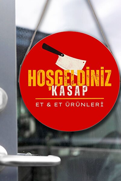 SHELİFE Staklena tablica za mesarsku radnju, dobrodošli znak, viseći ukras za...