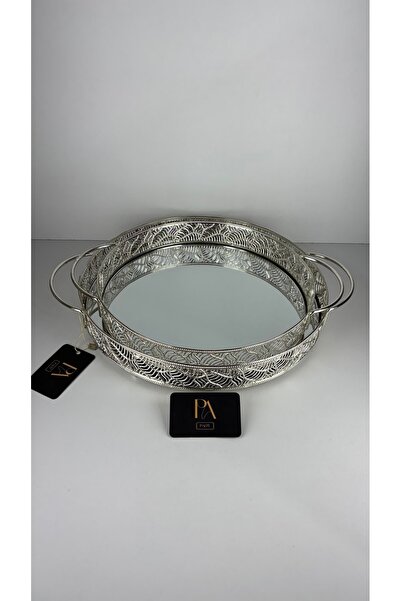 Palpe Set of 2 Mirrored Trays Girl's Wish Engagement Promise Presentation Tra...