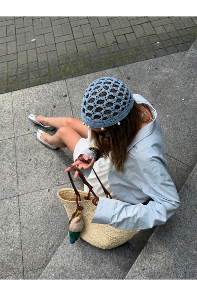 Markiz Takı Pearl-Embellished Knitted Hairnet