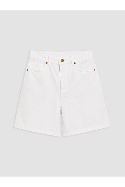 LC Waikiki White regular fit women's jean shorts