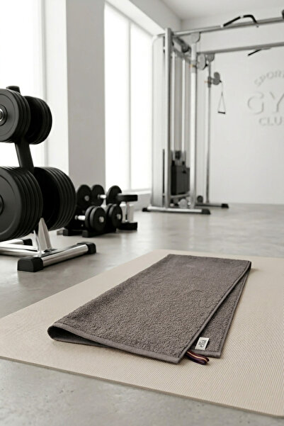 Ellia Soft GYM SINGLE %100 Pamuk Sporcu Havlusu Antrasit 30x110 cm