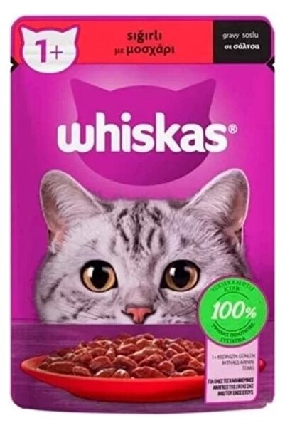 Whiskas Pouch Sos Içerisinde Sığır Etli Yetişkin Konserve Kedi Maması 85 gr
