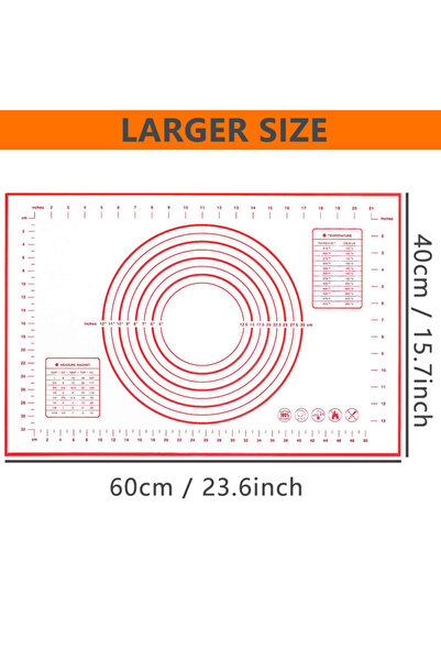 Choice 24x16inch Lager Silicone Pastry Mat for Rolling Dough with Measurement...