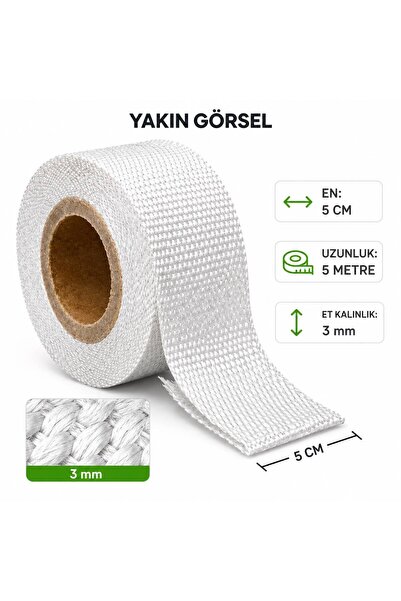 NEXVORİA Cam Elyaf Isı Bandı 5 cm x 5 m 3 mm | Egzoz, Soba, Baca ve Boru Isı ...