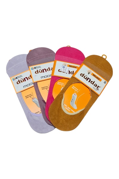 Dündar Women's colorful modal ballet 4-pack socks