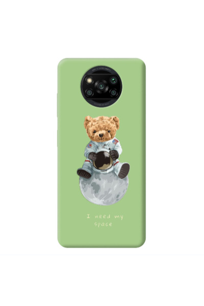 Other Xiaomi Poco X3 /X3 Pro Bear in space Light Green Colored Silicone TPU Θήκη