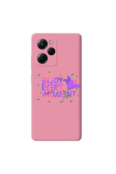 Other Xiaomi Poco X5 Pro Enjoy Every Moment Pink Colored Silicone TPU Θήκη