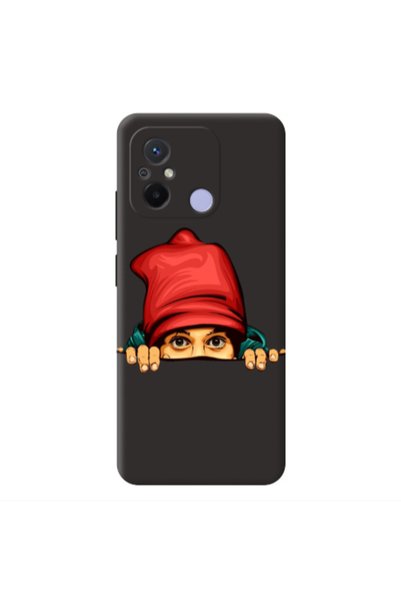 Other Xiaomi Redmi 12C Hidden Girl Black Colored Silicone TPU Θήκη