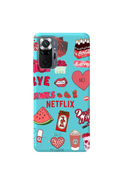 Other Xiaomi Redmi Note 10 Pro 4G pizza is my valentine Turquoise Colored Sil...