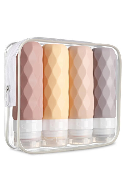 Choice6 rose 90ml/Set Silicone Travel Cosmetics Bottles Empty Squeeze Contain...
