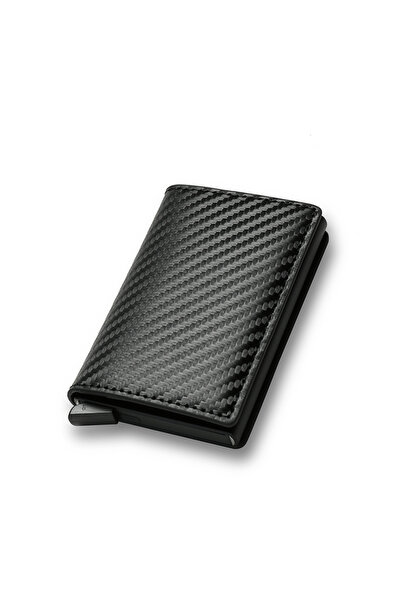 Choice9 Carbon Black Anti Rfid Carbon Fiber ID Holder Men Wallets Mini Automa...