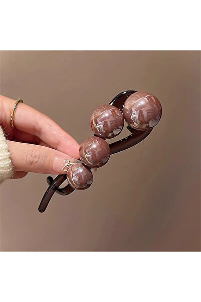 Choice 3 مشابك شعر أنيقة بلون بني داكن مزينة باللؤلؤ للنساء، دبابيس شعر جميلة...