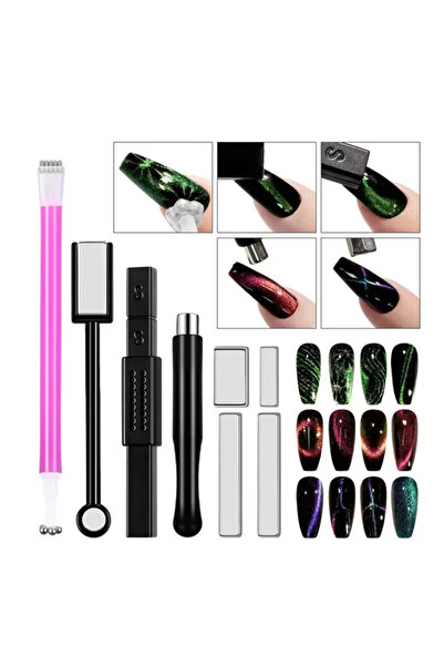 Choice 8PCS Set YIKOOLIN 8PCS Nail Magnet Tool Set with Magnetic Cat Eye Gel ...