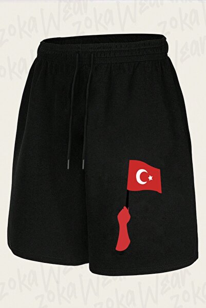 ZOKAWEAR Unisex Turkish Flag Design Printed Shorts