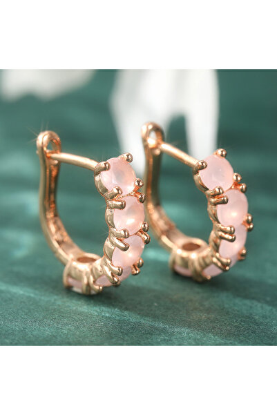 Choice Pink T1000 Elegant Exquisite Imitation Pink Opal Hoop Earrings for Wom...