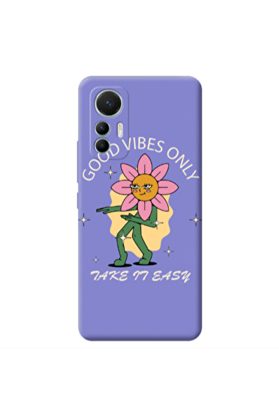 Other Xiaomi Mi 12 Lite Good Vibes Only Purple Colored Silicone TPU Θήκη