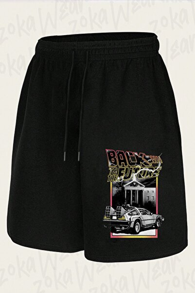 ZOKAWEAR شورت مطبوع بتصميم برج الساعة من Back To The Future للجنسين