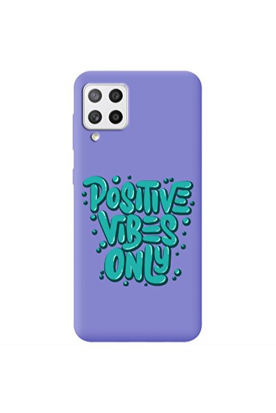 Other Samsung A42 5G Positive Vibes Only Purple Colored Silicone TPU Θήκη