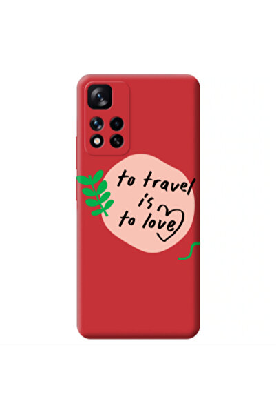 Other Xiaomi Redmi Note 11 Pro 5G To Travel is to Love Red Colored Silicone T...