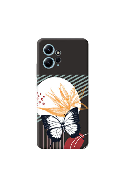 Other Xiaomi Redmi Note 12 4G Butterfly Lines Black Colored Silicone TPU Θήκη