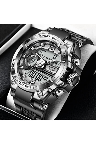 Choice1 LIGE silver black LIGE Men Watch Digital 50m Waterproof Wristwatch LE...