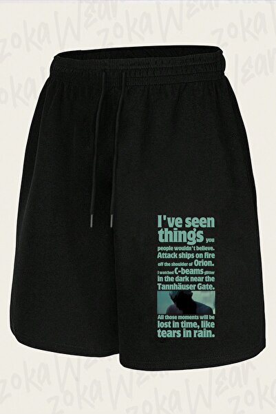 ZOKAWEAR Unisex Σορτς με στάμπα με σχέδιο και απόφθεγμα από το Blade Runner  ...