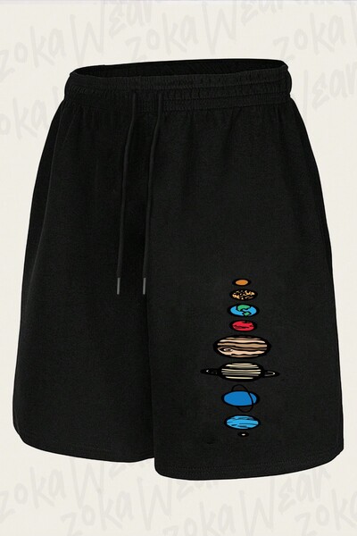 ZOKAWEAR Unisex Planets Color Design Printed Shorts