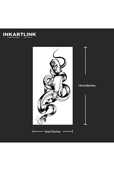 Choice 726-0614M Hand with snake temporary tattoo sticker, waterproof magic t...
