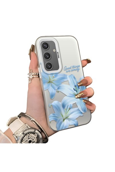Hontinga Samsung Galaxy S24 Compatible Silicone Edge Hard Back Case Couple Ph...