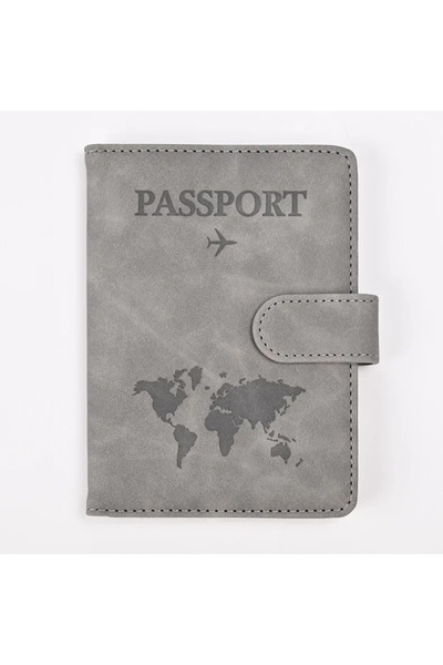 Choice4 GRAY Travel Passport Cover Holder Case PU Leather Men Women Ticket Wa...