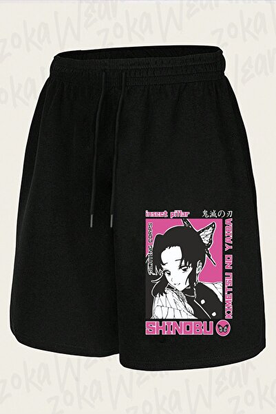 ZOKAWEAR شورت مطبوع بتصميم Demon Slayer Shinobu للجنسين