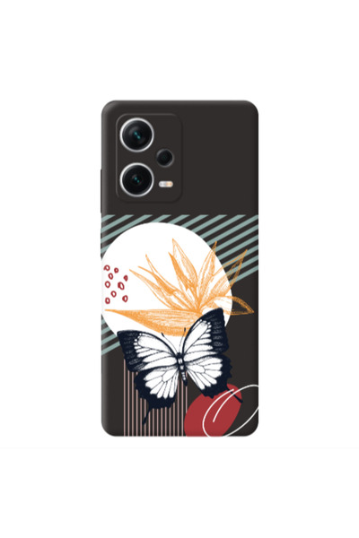 Other Xiaomi Poco X5 Butterfly Lines Black Colored Silicone TPU Θήκη