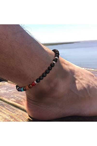 Choice mix color Ingemark Gothic Black Beaded Elastic Chain Anklet For Men Wo...