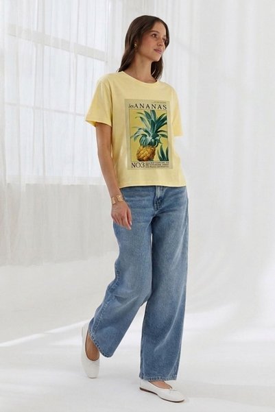 Shopping Shop Pineapple patterned t-shirt yellow