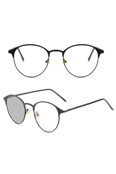 Choice black Photochromic Sun Glasses Retro Round Frame Glasses Metal Frame C...