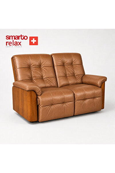 Smarto relax Berlin İkili TV Koltuğu Deri Yatan Ayak Uzatmalı Ergonomik Baba ...