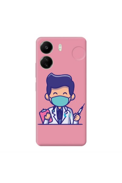 Other Xiaomi Redmi 13C Specialist Doctor Pink Colored Silicone TPU Θήκη